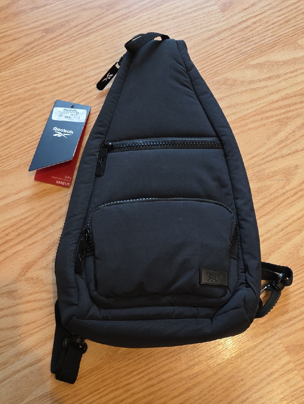 Reebok Black Sling Pack with Front Pouches